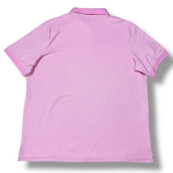 Croft Barrow Polo Shirt Adult XL Pink Candy Stripe Easy Care Golf Rugby Men NEW - Picture 4 of 6